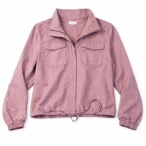 LOFT Dusty Rose Utility Jacket with Drawstring